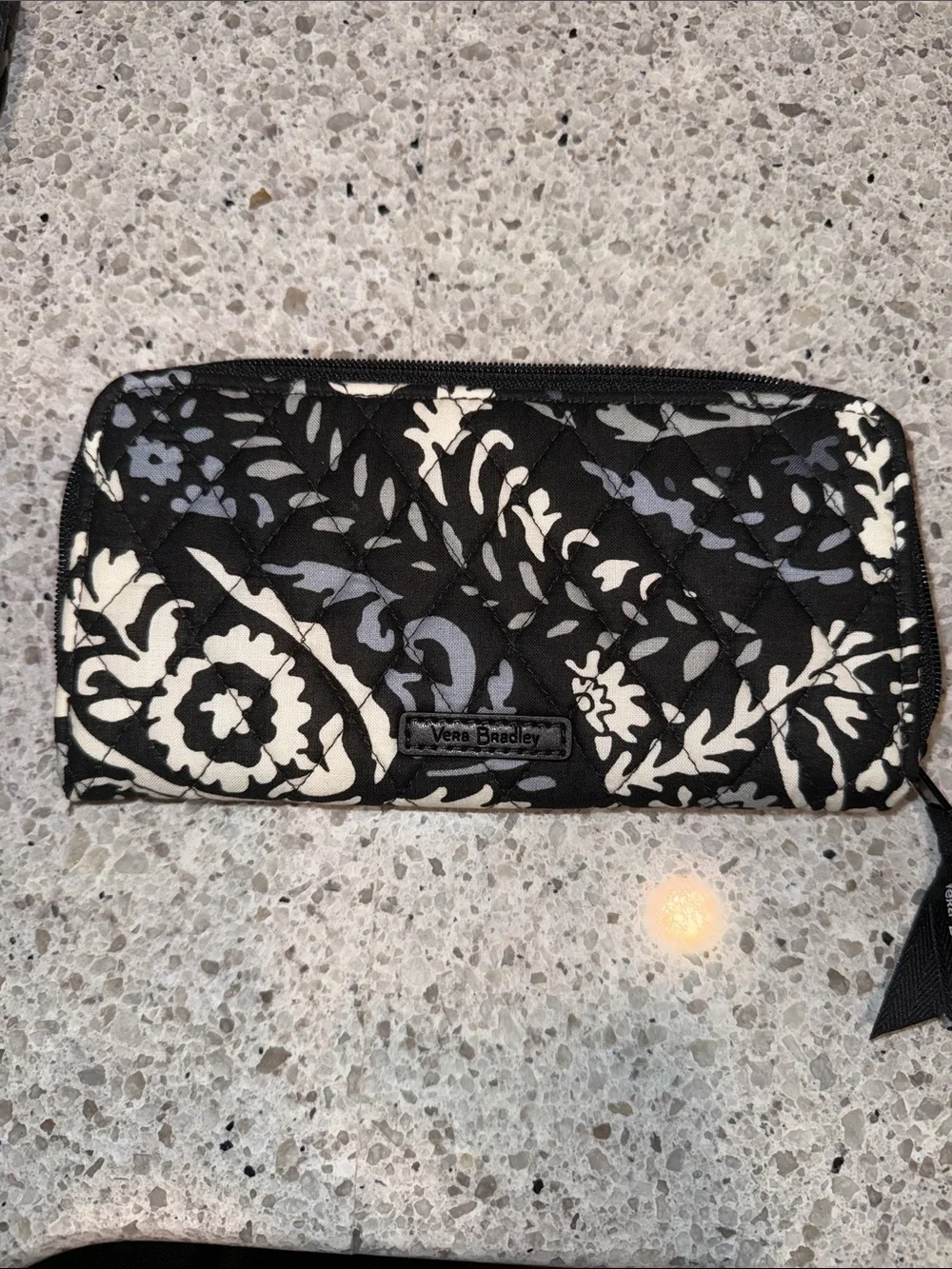Vera Bradley Paisley Noir Triple Zip Crossbody with Accordion Wallet. Like New